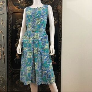 Vintage 1960’s Paisley Print Belted Jumpsuit